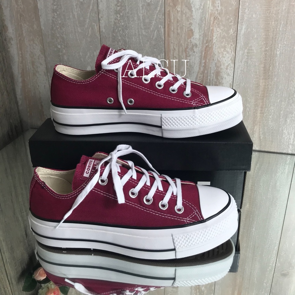 Converse Ctas Lift OX Classic Rhubarb🍷W AUTHENTIC - Picture 2 of 7